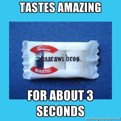 The gum that vanishes flavor